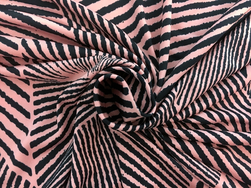 Poly Spandex Jersey Print in Navy and Pink1