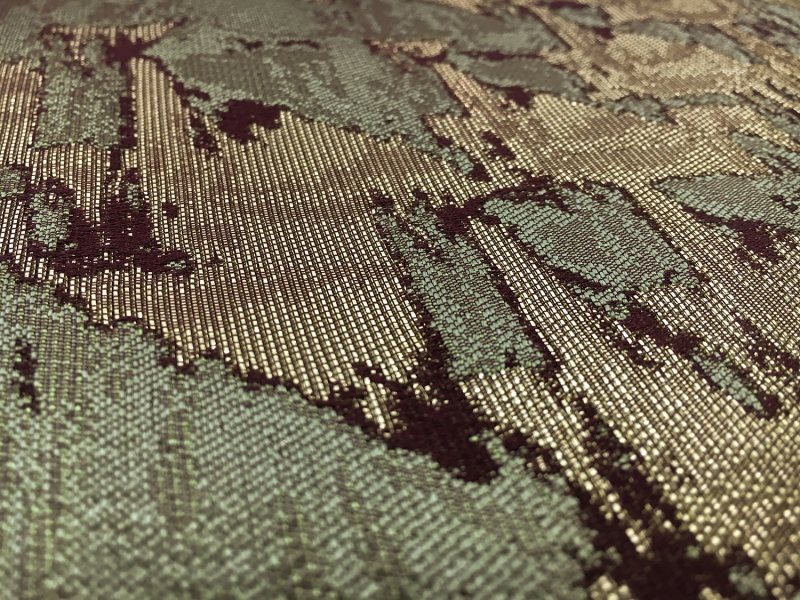 Metallic Silk and Rayon Blend Abstract Camouflage 2