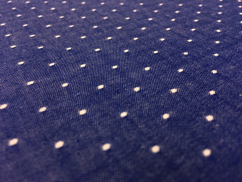 Cotton Chambray Dots In Royal2