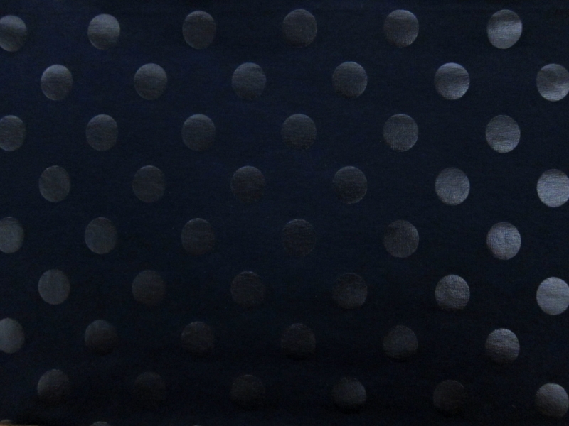 Cotton Blend Knit With Polka Dots in Navy0