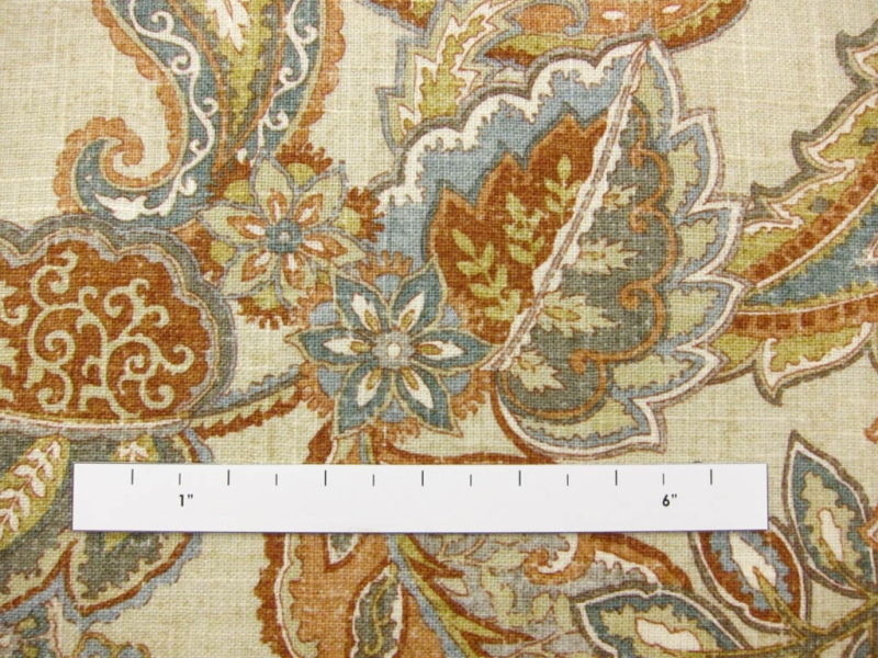 Linen Blend Upholstery Paisley Print1