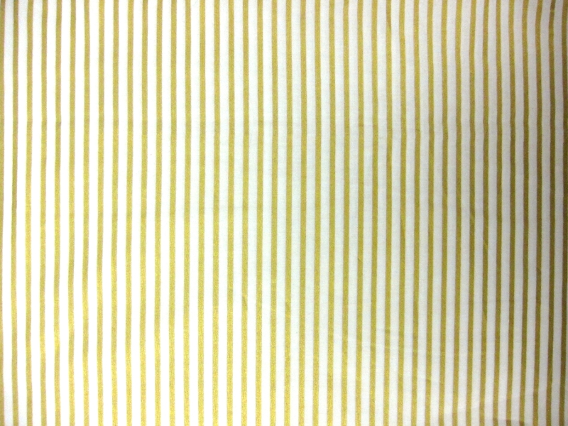 Cotton Printed Metallic Stripe 1