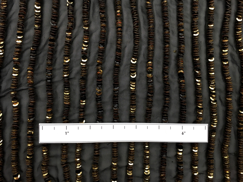 Gold Novelty Sequins on Silk Chiffon1
