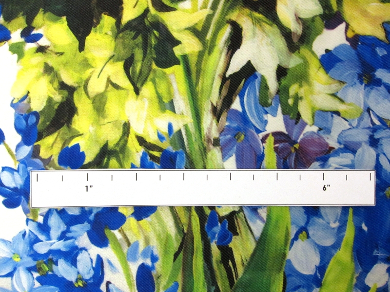 Printed Silk Mikado Panel with Watermelon and Florals3