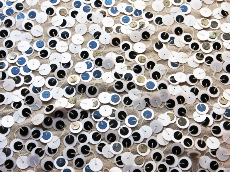 Sequins on Silk Chiffon0