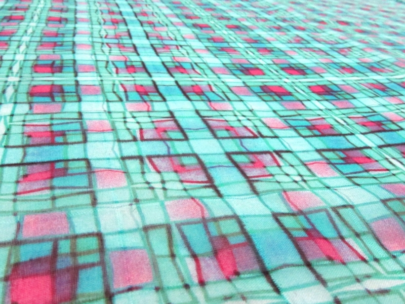 Printed Silk Windowpane Chiffon2