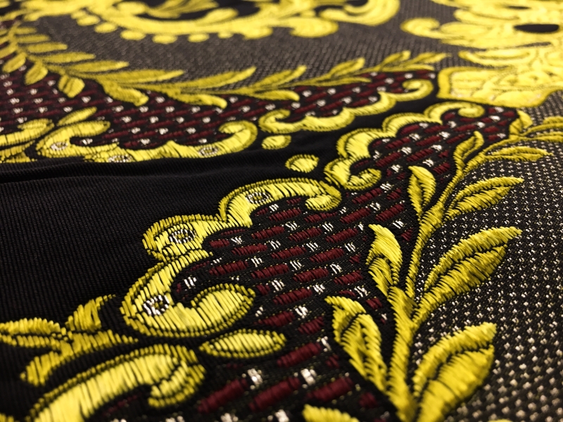 Italian Heavy Metallic Brocade with Regal Motifs2