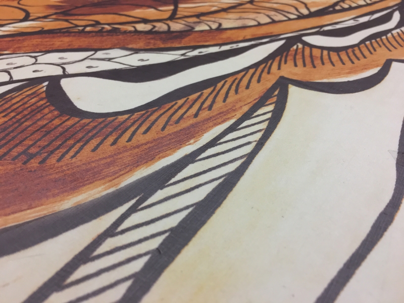 Italian Silk Chiffon Panel With Abstract Large Scale Print2