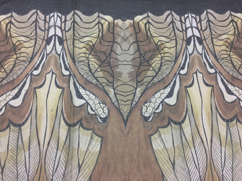 Italian Silk Chiffon Panel With Abstract Large Scale Print0