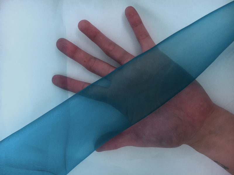 Japanese Polyester Extra Fine Organza in Teal1
