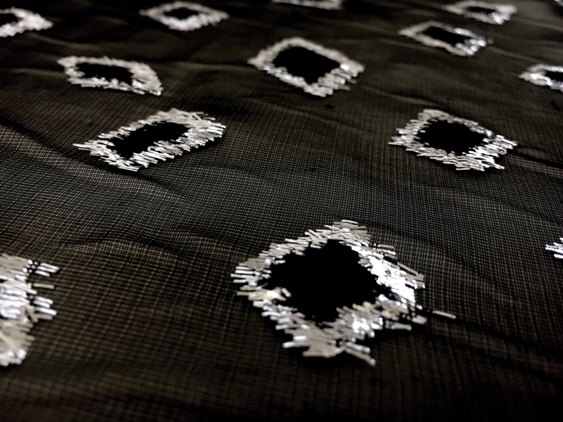 Poly and Lurex Burnout Velvet with Diamonds2