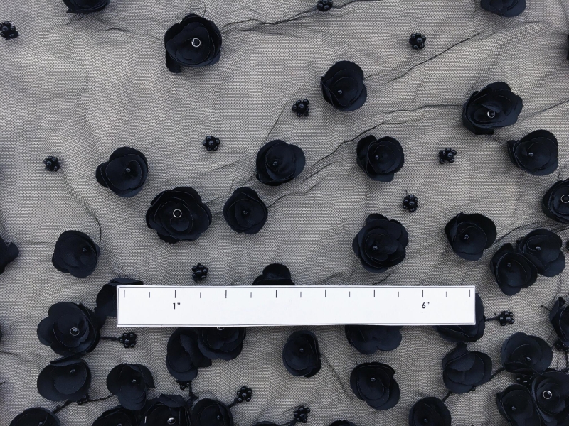 Degradé Embroidery and Flower Appliqués on Tulle2