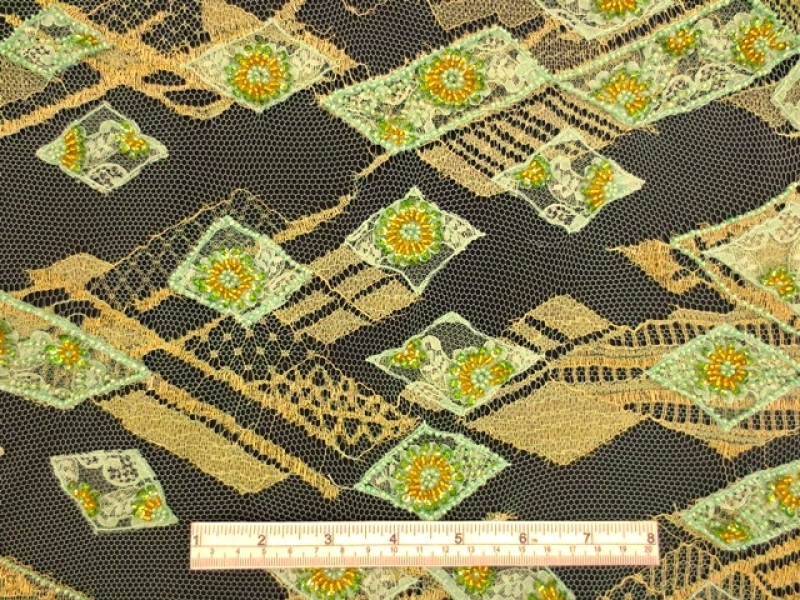 Beaded Metallic Chantilly Lace1