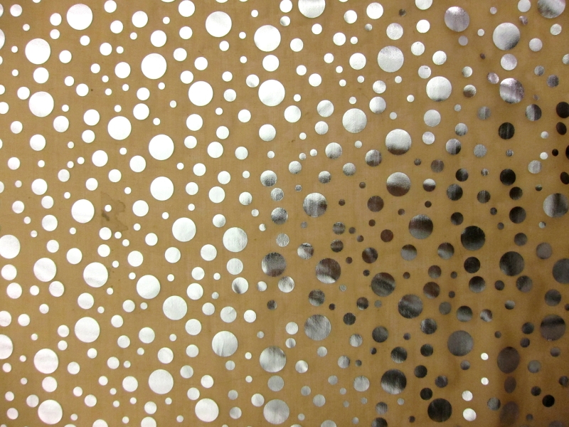 Metallic Dotted Silk Chiffon in Nude0