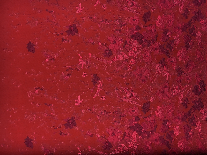 Polyester Twill with Metallic Abstract Floral Border0