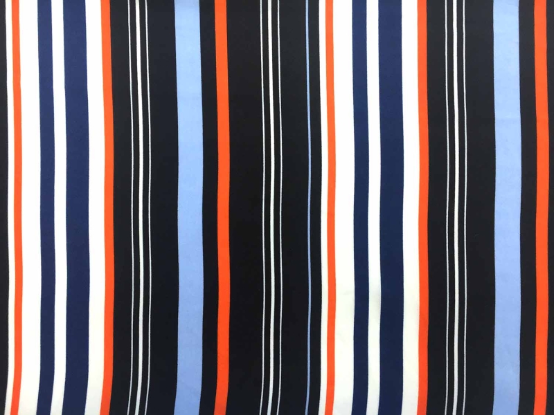 Poly Georgette Bar Code Stripe Print0