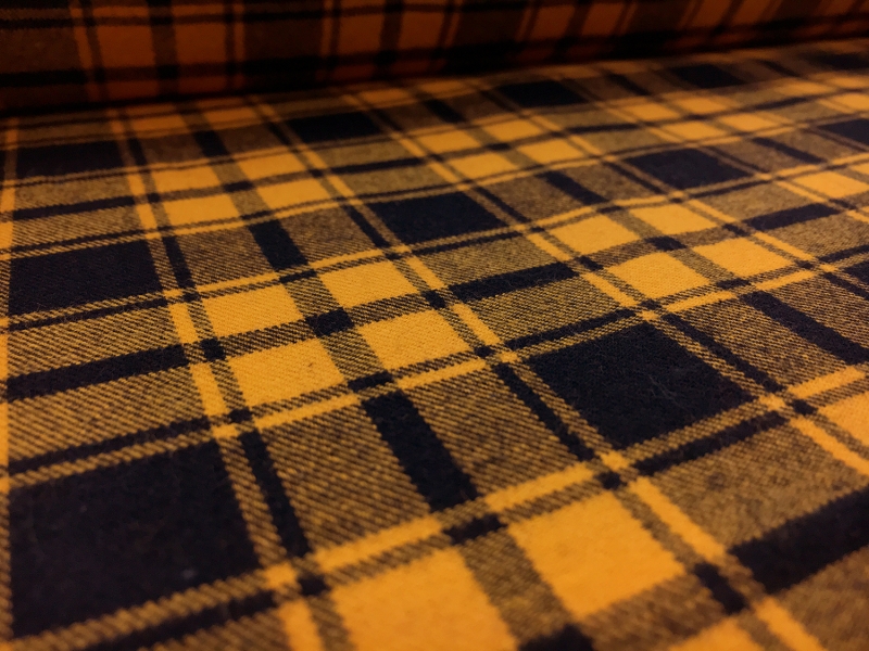 Cotton Flannel Plaid in Mustard and Navy2