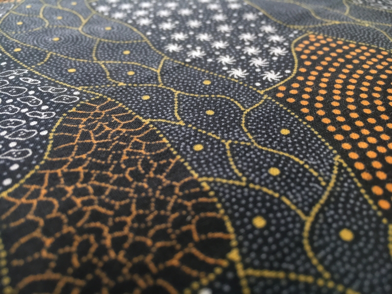 Australian Cotton Print With Aboriginal Motif2