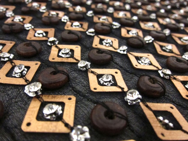 Novelty Sequins Beads and Crystals on Silk Chiffon2