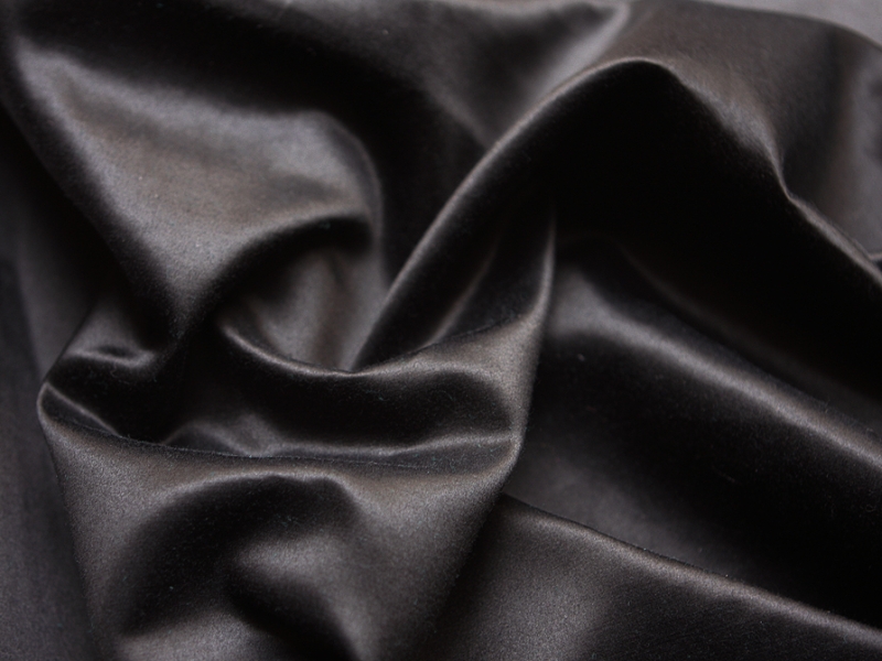 Silk and Cotton Sateen in Black0
