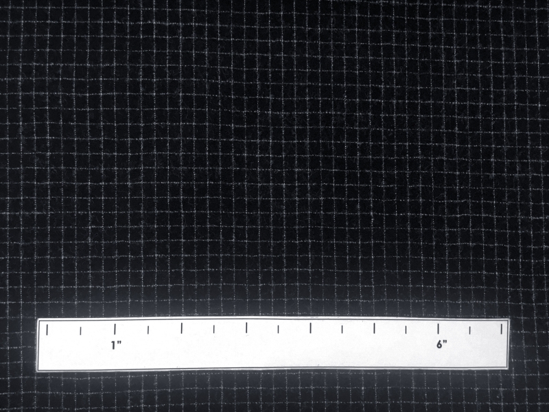 Italian Virgin Wool and Lycra Flannel Grid in Dark Navy1