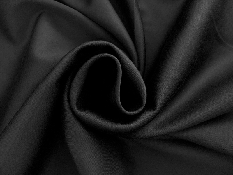 Cotton Blend Stretch Lightweight Sateen in Black1