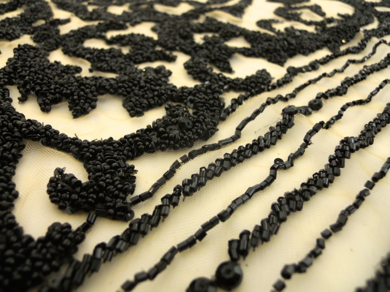 Danielle Black Beaded Tulle Panel2