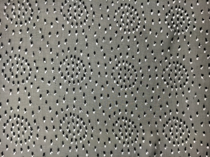 Black Silk and Lurex Burnout Velvet with Dots 0