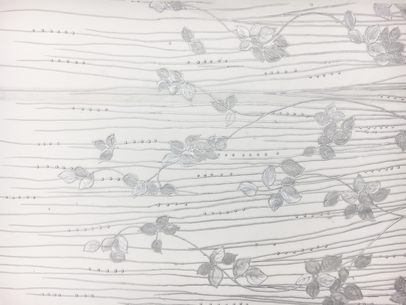 Hand Painted Tulle with Vines 0