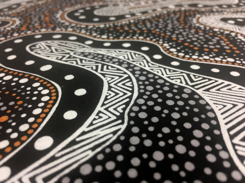 Australian Cotton Print With Aboriginal Motif 2