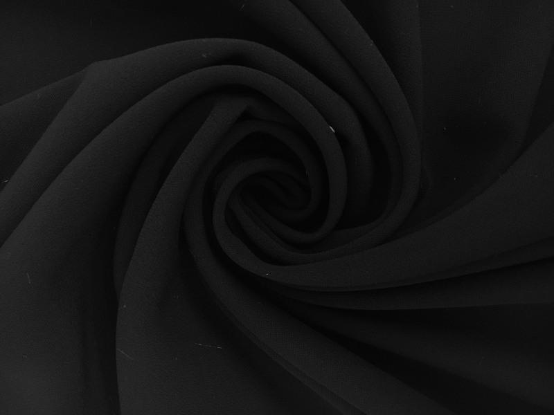 Polyester Stretch Crepe in Black0