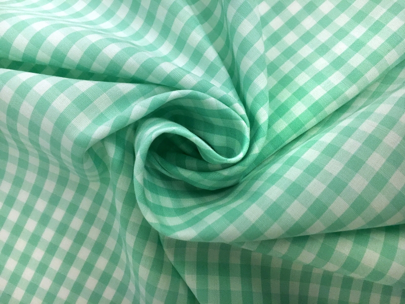 1/4" Cotton Gingham in Seafoam1