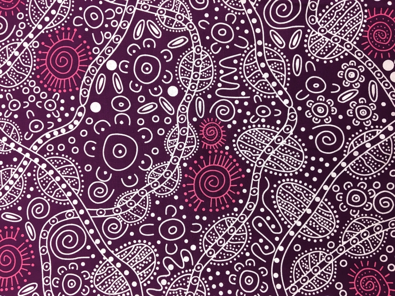Australian Cotton Print With Aboriginal Motif0