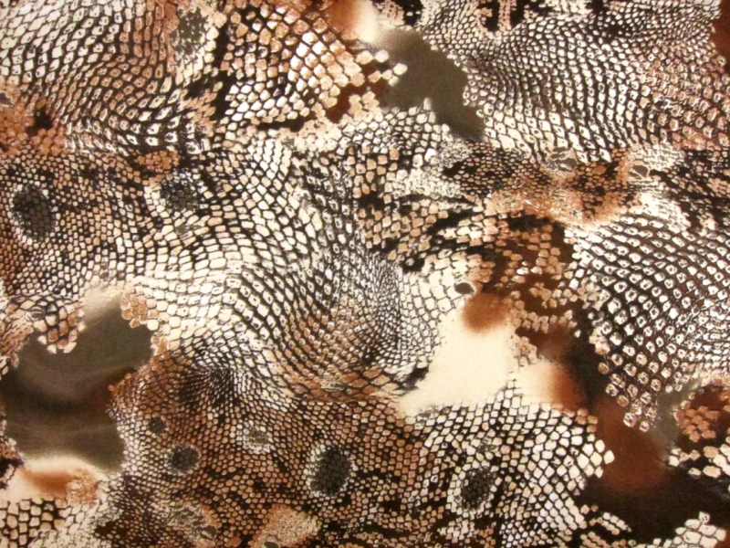 Scuba Knit With Deconstructed Reptile Print in Browns0