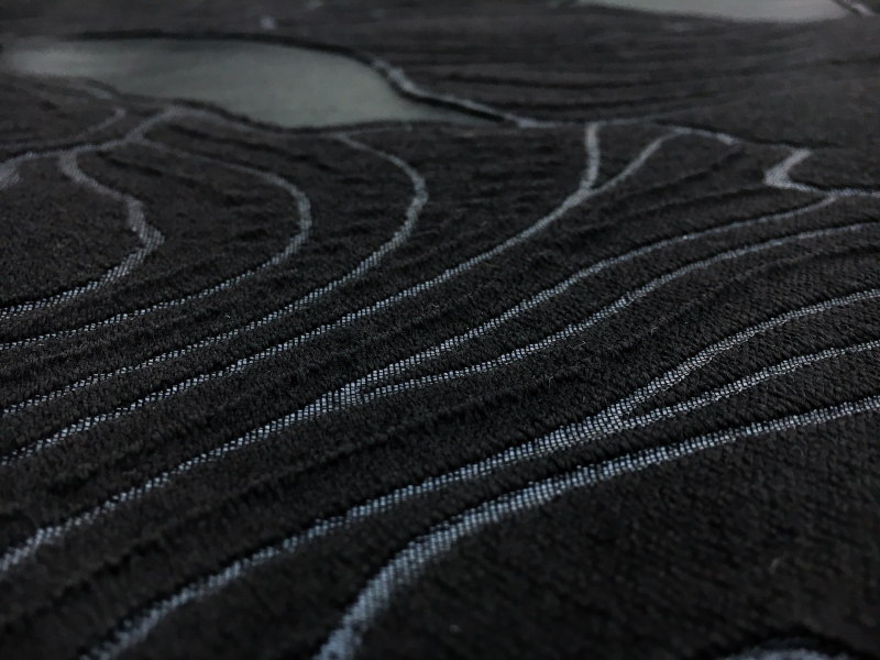 Silk and Wool Blend Organza with Abstract Waves Burnout2