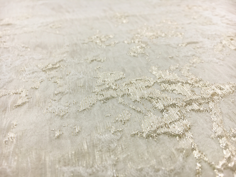 Silk Blend Abstract Metallic Cloqué2