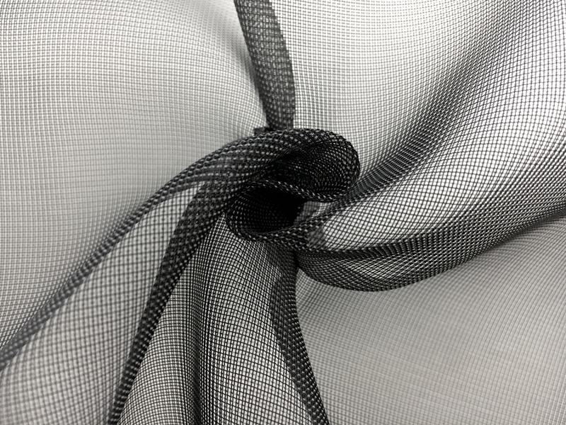 Italian Nylon Blend Mesh in Black Grey1