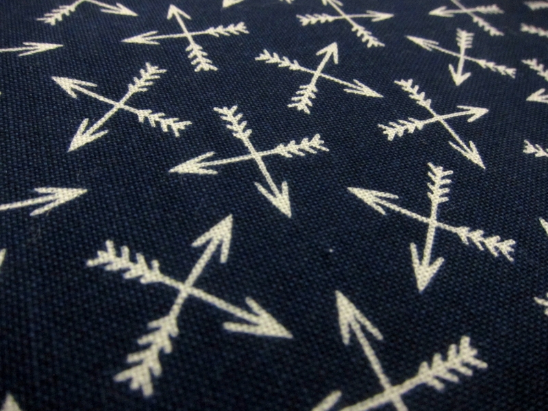 Navy Cotton Broadcloth Print with Crossed Arrows0