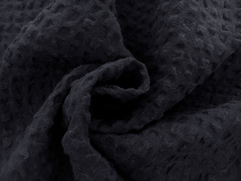 Linen Cotton Popcorn Gauze in Navy1