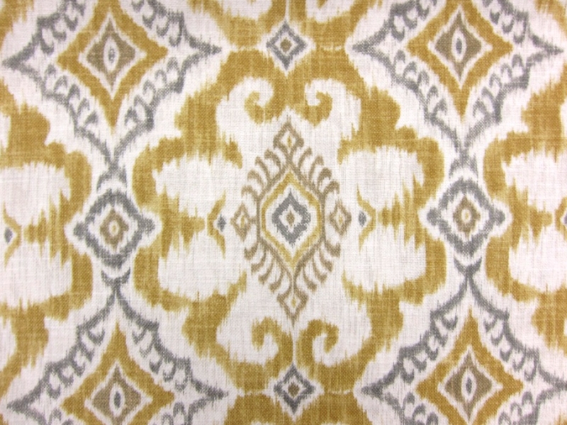 Linen Upholstery Ikat Deco Print0