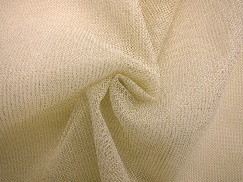 Metallic Nylon Tulle in Avorio0