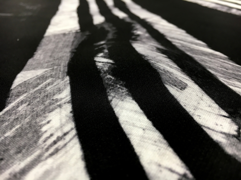 Printed Silk Gazar with Large Stripe Patterns2