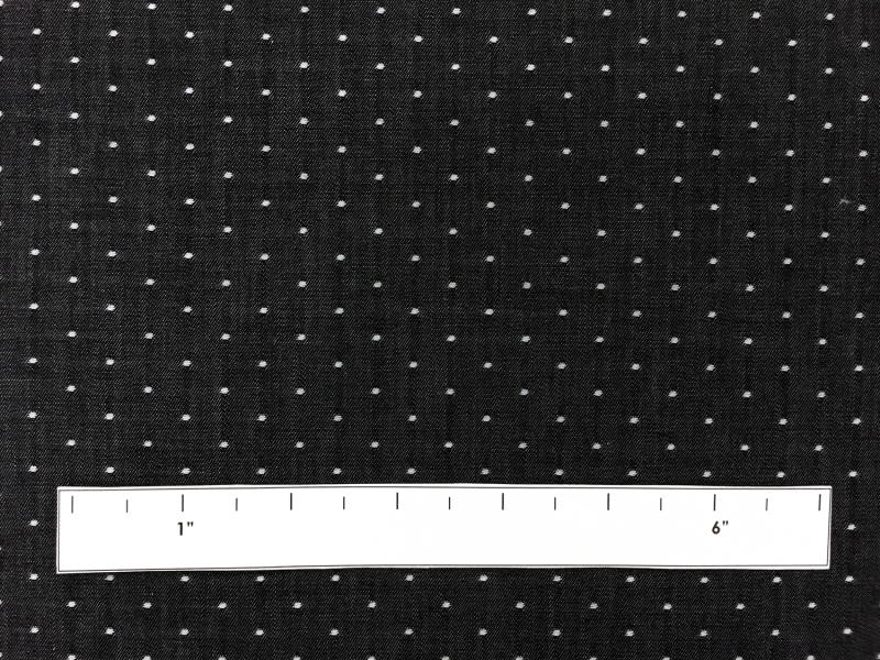 Cotton Chambray Dots In Black1