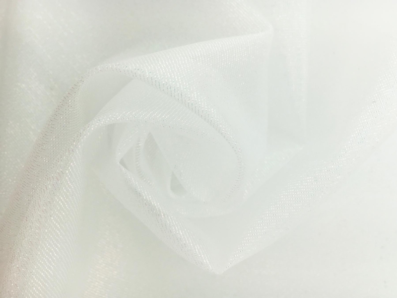 Italian Metallic Crinoline in Opalescent White0