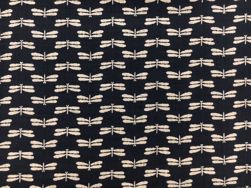 Japanese Textured Cotton With Dragonflies Repeat0