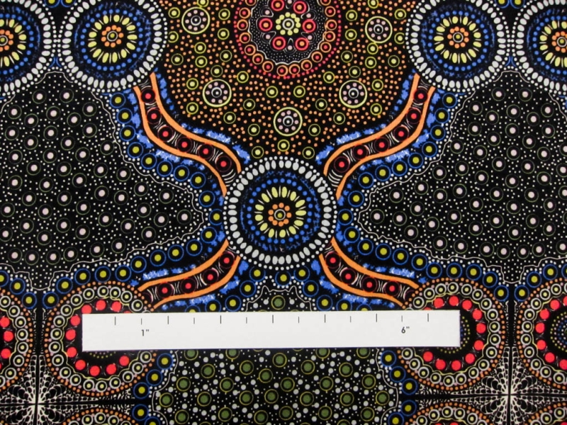 Australian Cotton Print With Aboriginal Motif1