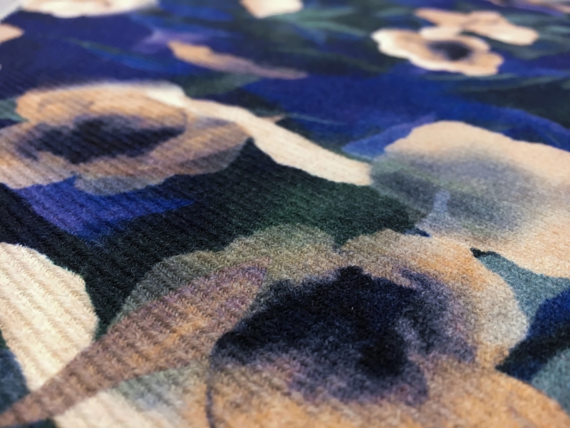 Italian Wool Twill Floral Print2