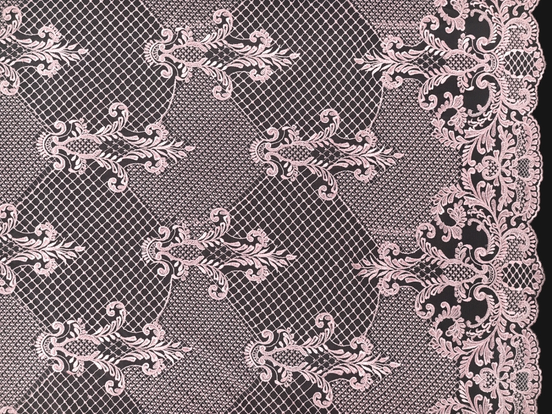 Beaded and Embroidered Illusion in Baby Pink0