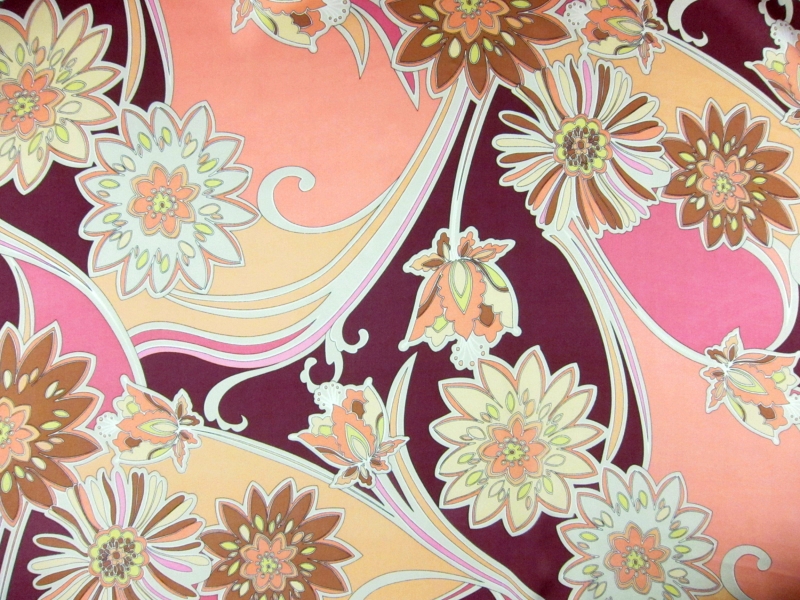 REDUCED Printed Silk Charmeuse0