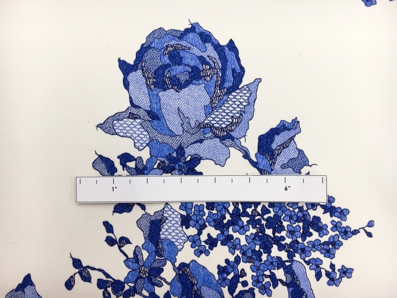 Printed Silk Couture Gazar with Roses1